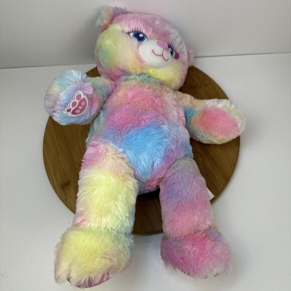 Build a Bear BEARY FAIRY FRIENDS 16" Rainbow Pastel Bear With Pink Wings-EUC! - Picture 7 of 7